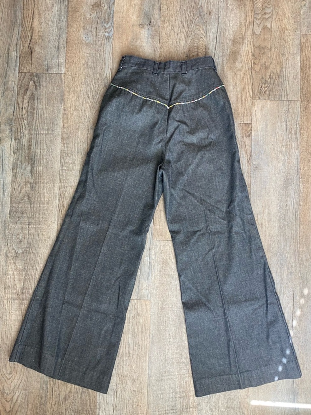 1970’s Vintage Floral Piping Bell Bottoms